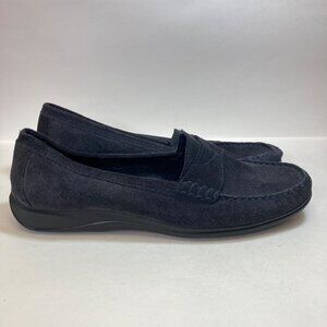Cole Haan Loafers Womens 10 B Moccasin Driving Shoes Blue Suede Nike Air